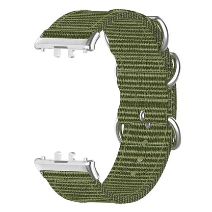 For Samsung Galaxy Fit3 SM-R390 Nylon Watch Strap Three Rings Replacement Wrist Band
