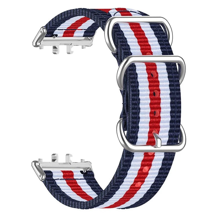 For Samsung Galaxy Fit3 SM-R390 Nylon Watch Strap Three Rings Replacement Wrist Band