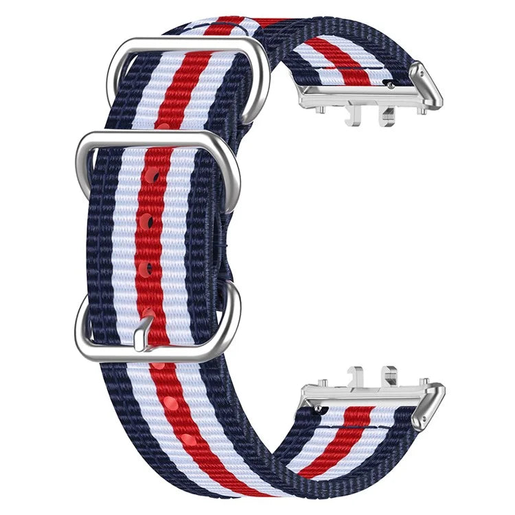 For Samsung Galaxy Fit3 SM-R390 Nylon Watch Strap Three Rings Replacement Wrist Band