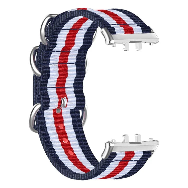 For Samsung Galaxy Fit3 SM-R390 Nylon Watch Strap Three Rings Replacement Wrist Band