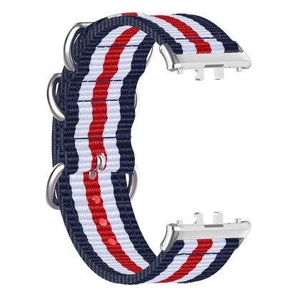 For Samsung Galaxy Fit3 SM-R390 Nylon Watch Strap Three Rings Replacement Wrist Band