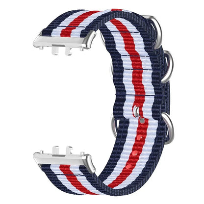 For Samsung Galaxy Fit3 SM-R390 Nylon Watch Strap Three Rings Replacement Wrist Band