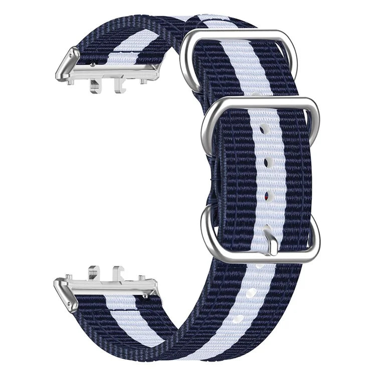 For Samsung Galaxy Fit3 SM-R390 Nylon Watch Strap Three Rings Replacement Wrist Band