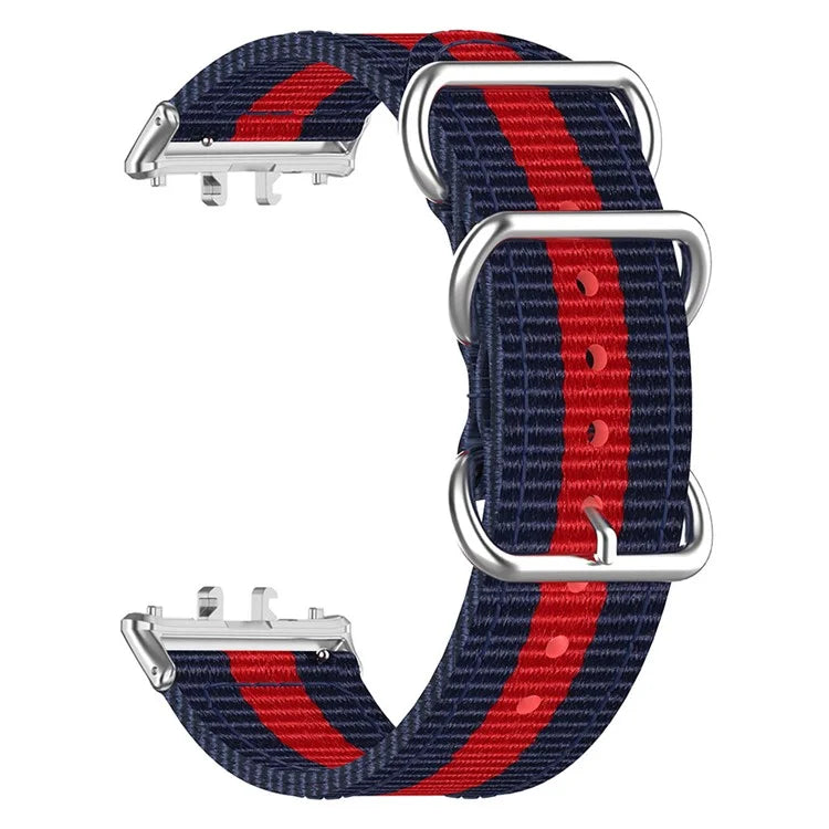 For Samsung Galaxy Fit3 SM-R390 Nylon Watch Strap Three Rings Replacement Wrist Band