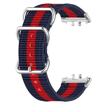 For Samsung Galaxy Fit3 SM-R390 Nylon Watch Strap Three Rings Replacement Wrist Band
