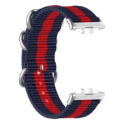 For Samsung Galaxy Fit3 SM-R390 Nylon Watch Strap Three Rings Replacement Wrist Band
