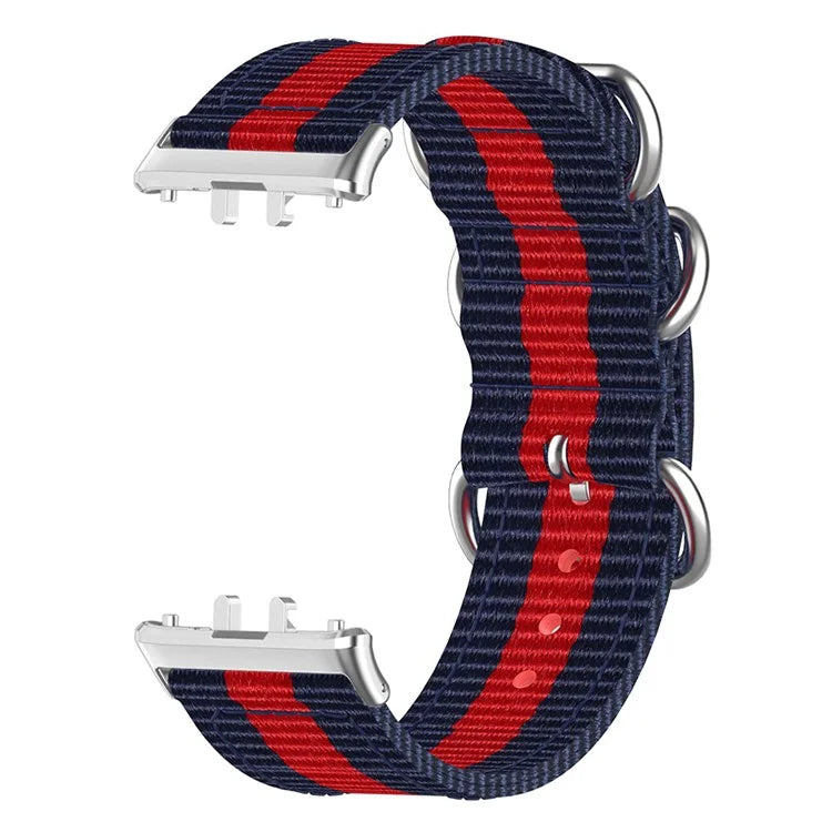 For Samsung Galaxy Fit3 SM-R390 Nylon Watch Strap Three Rings Replacement Wrist Band