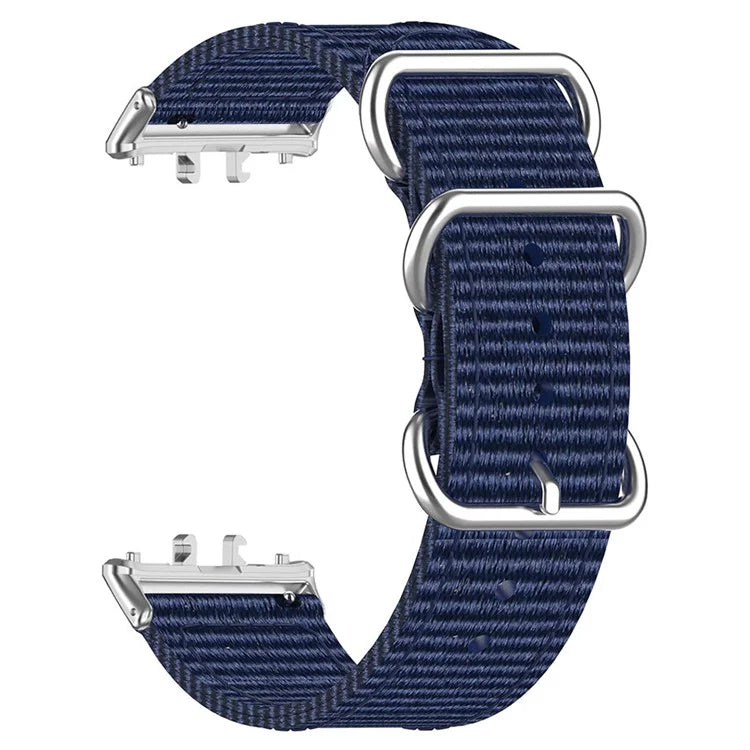 For Samsung Galaxy Fit3 SM-R390 Nylon Watch Strap Three Rings Replacement Wrist Band