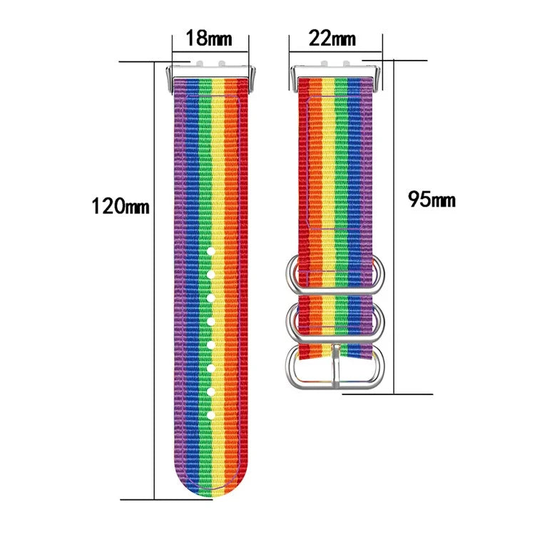 For Samsung Galaxy Fit3 SM-R390 Nylon Watch Strap Three Rings Replacement Wrist Band