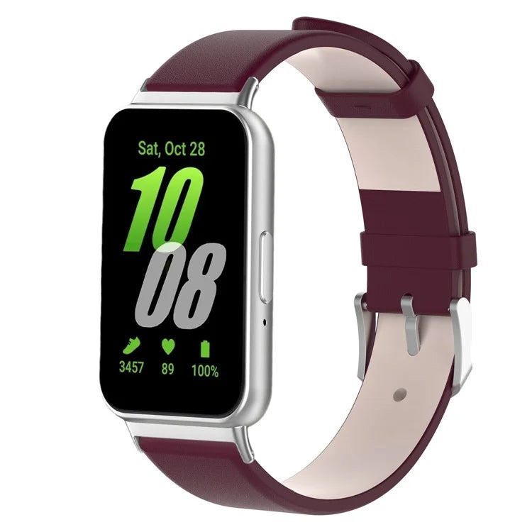 For Samsung Galaxy Fit3 SM-R390 Replacement Wrist Band Adjustable Leather Watch Strap
