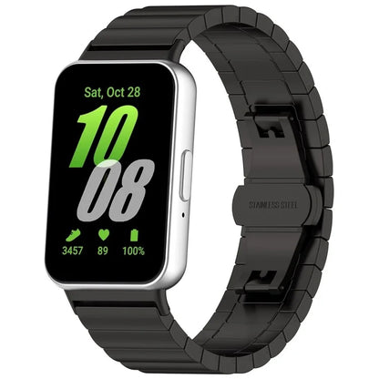 For Samsung Galaxy Fit3 SM-R390 Stainless Steel Strap Butterfly Buckle Replacement Band