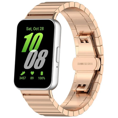 For Samsung Galaxy Fit3 SM-R390 Stainless Steel Strap Butterfly Buckle Replacement Band