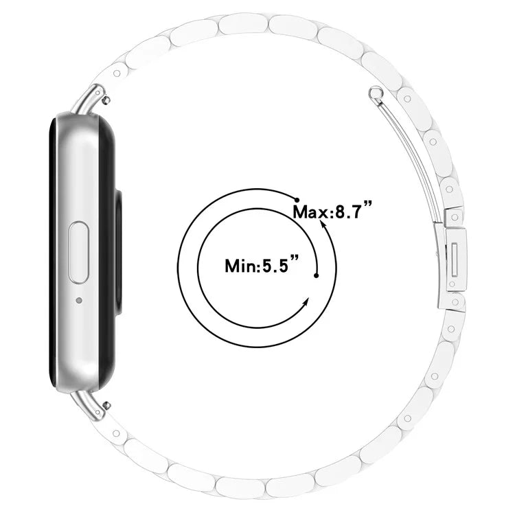 For Samsung Galaxy Fit3 SM-R390 Replacement Strap Classic 3-Bead Stainless Steel Watch Band