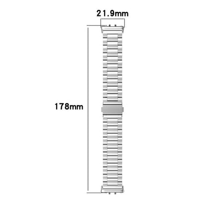 For Samsung Galaxy Fit3 SM-R390 Replacement Strap Classic 3-Bead Stainless Steel Watch Band