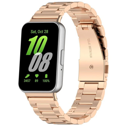 For Samsung Galaxy Fit3 SM-R390 Replacement Strap Classic 3-Bead Stainless Steel Watch Band