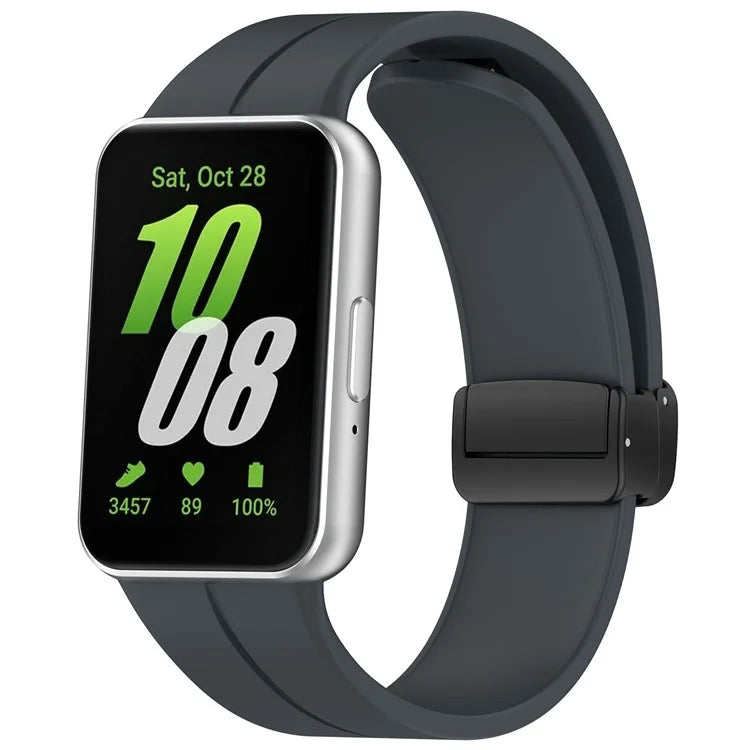 For Samsung Galaxy Fit3 Silicone Watch Band Folding Buckle Sport Replacement Straps