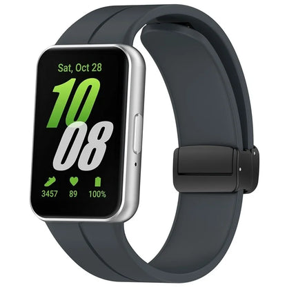 For Samsung Galaxy Fit3 Silicone Watch Band Folding Buckle Sport Replacement Straps