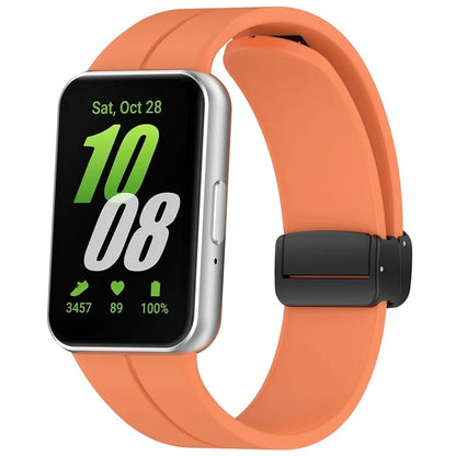For Samsung Galaxy Fit3 Silicone Watch Band Folding Buckle Sport Replacement Straps