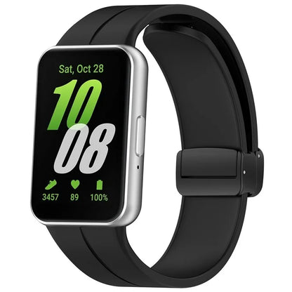 For Samsung Galaxy Fit3 Silicone Watch Band Folding Buckle Sport Replacement Straps