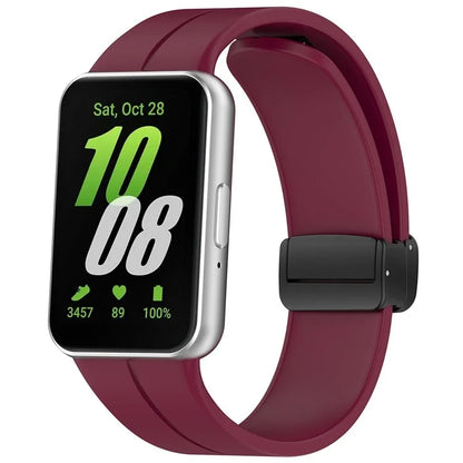 For Samsung Galaxy Fit3 Silicone Watch Band Folding Buckle Sport Replacement Straps