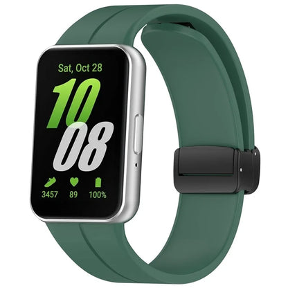 For Samsung Galaxy Fit3 Silicone Watch Band Folding Buckle Sport Replacement Straps