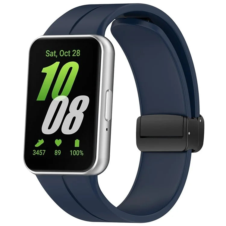 For Samsung Galaxy Fit3 Silicone Watch Band Folding Buckle Sport Replacement Straps