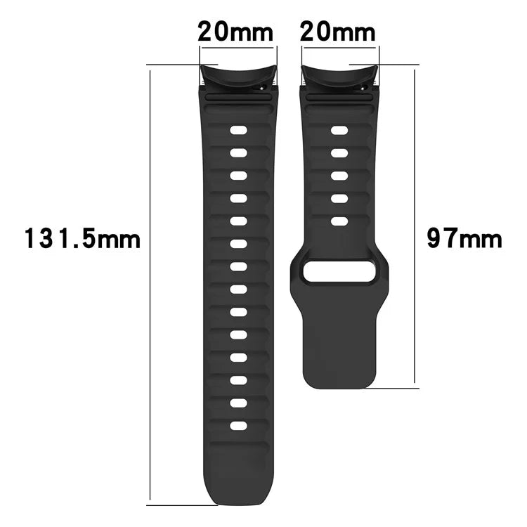 For Samsung Galaxy Watch4 / Watch 5 / Watch 5 Pro / Watch6 Silicone Sport Bands Replacement Wristband