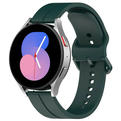 For Samsung Galaxy Watch6 Classic 43mm / 47mm Silicone Watch Strap 20mm Adjustable Wrist Band