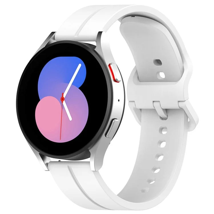 For Samsung Galaxy Watch6 Classic 43mm / 47mm Silicone Watch Strap 20mm Adjustable Wrist Band