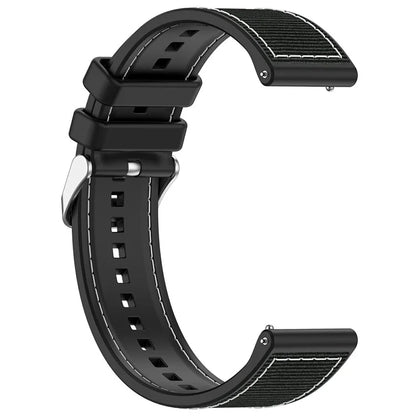 For Samsung Galaxy Watch3 45mm / Huawei Watch GT 4 46mm Watch Strap 22mm Silicone+Nylon Wrist Band