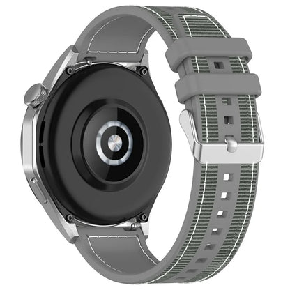 For Samsung Galaxy Watch3 45mm / Huawei Watch GT 4 46mm Watch Strap 22mm Silicone+Nylon Wrist Band