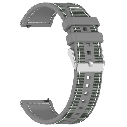 For Samsung Galaxy Watch3 45mm / Huawei Watch GT 4 46mm Watch Strap 22mm Silicone+Nylon Wrist Band