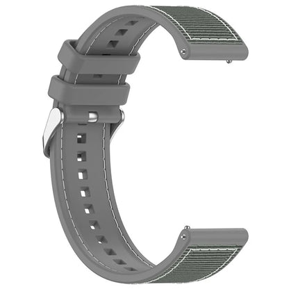 For Samsung Galaxy Watch3 45mm / Huawei Watch GT 4 46mm Watch Strap 22mm Silicone+Nylon Wrist Band