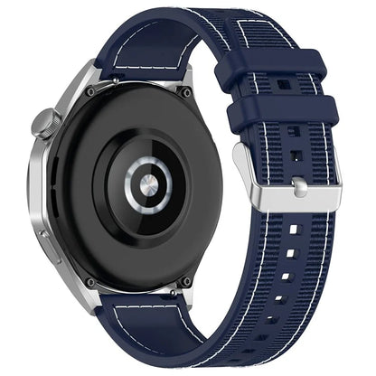 For Samsung Galaxy Watch3 45mm / Huawei Watch GT 4 46mm Watch Strap 22mm Silicone+Nylon Wrist Band