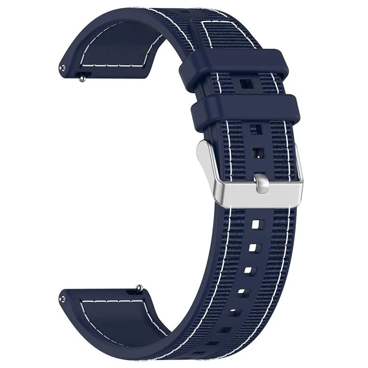 For Samsung Galaxy Watch3 45mm / Huawei Watch GT 4 46mm Watch Strap 22mm Silicone+Nylon Wrist Band