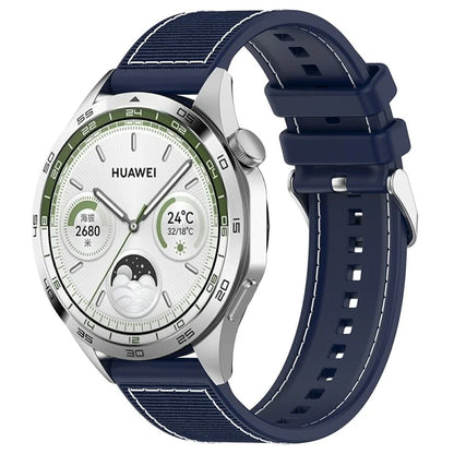 For Samsung Galaxy Watch3 45mm / Huawei Watch GT 4 46mm Watch Strap 22mm Silicone+Nylon Wrist Band