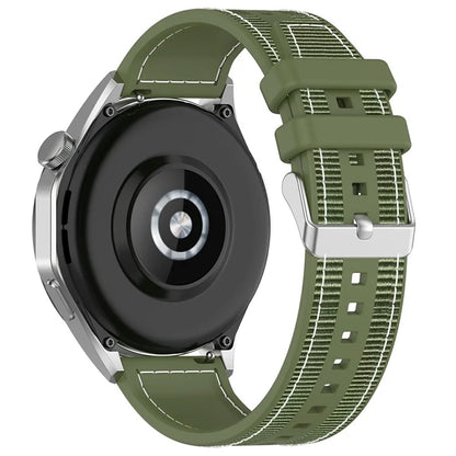 For Samsung Galaxy Watch3 45mm / Huawei Watch GT 4 46mm Watch Strap 22mm Silicone+Nylon Wrist Band