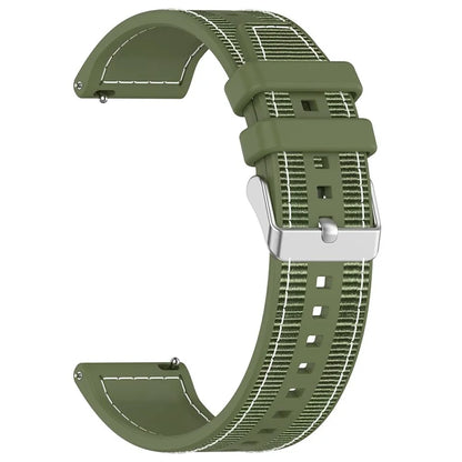 For Samsung Galaxy Watch3 45mm / Huawei Watch GT 4 46mm Watch Strap 22mm Silicone+Nylon Wrist Band