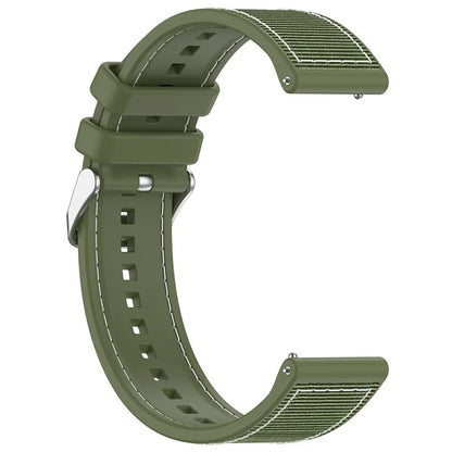 For Samsung Galaxy Watch3 45mm / Huawei Watch GT 4 46mm Watch Strap 22mm Silicone+Nylon Wrist Band