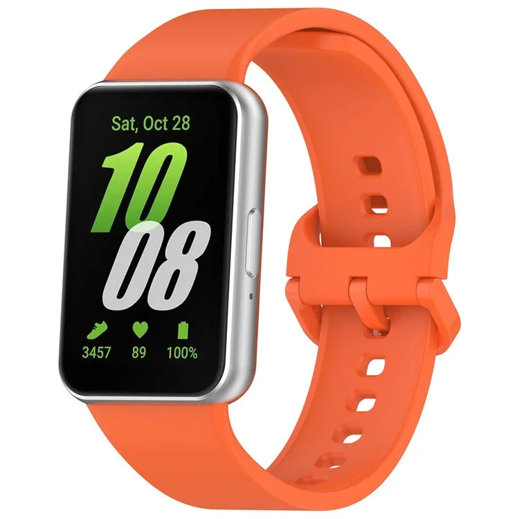 For Samsung Galaxy Fit3 (SM-R390) Watch Bracelet Soft Silicone Strap with Flat Buckle