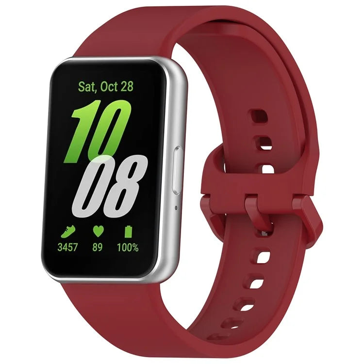 For Samsung Galaxy Fit3 (SM-R390) Watch Bracelet Soft Silicone Strap with Flat Buckle