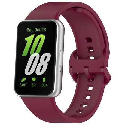 For Samsung Galaxy Fit3 (SM-R390) Watch Bracelet Soft Silicone Strap with Flat Buckle