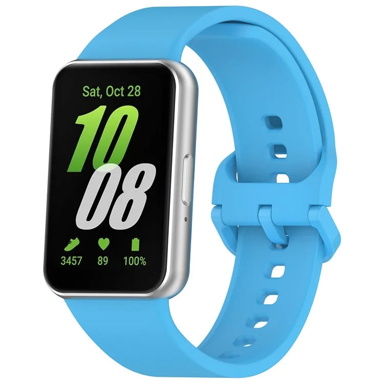 For Samsung Galaxy Fit3 (SM-R390) Watch Bracelet Soft Silicone Strap with Flat Buckle