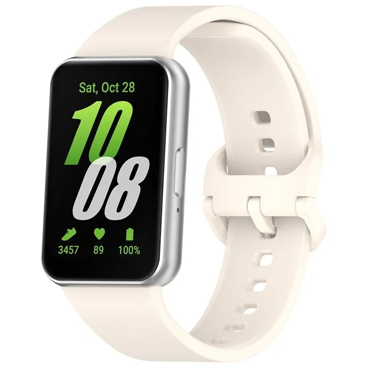 For Samsung Galaxy Fit3 (SM-R390) Watch Bracelet Soft Silicone Strap with Flat Buckle