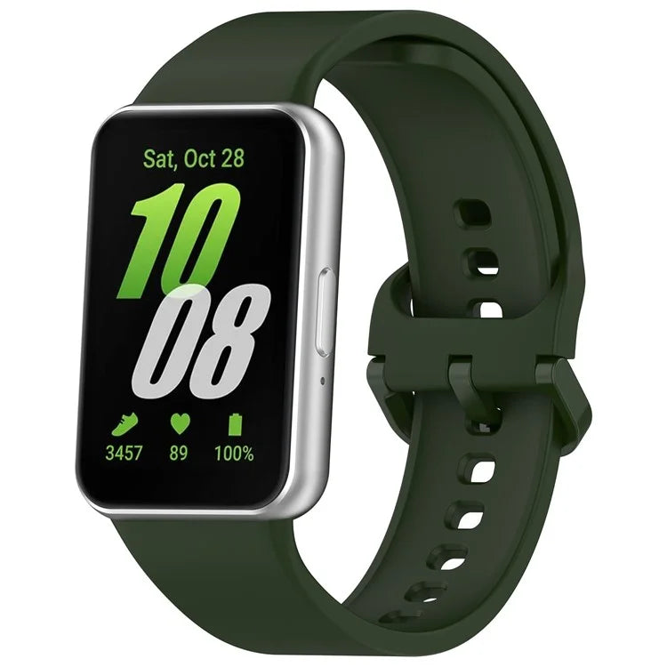 For Samsung Galaxy Fit3 (SM-R390) Watch Bracelet Soft Silicone Strap with Flat Buckle