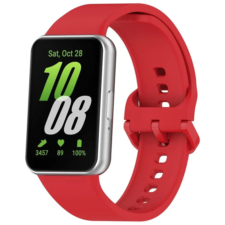 For Samsung Galaxy Fit3 (SM-R390) Watch Bracelet Soft Silicone Strap with Flat Buckle