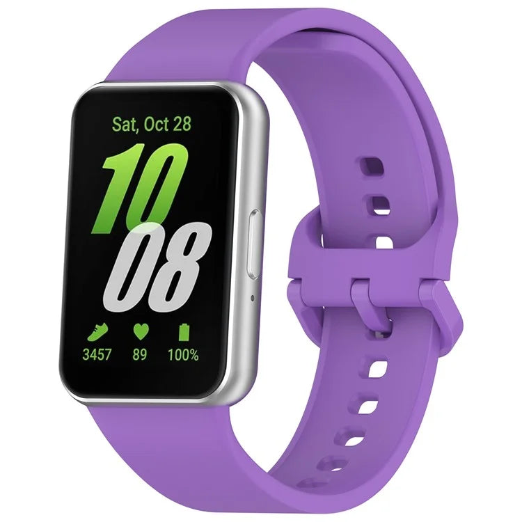 For Samsung Galaxy Fit3 (SM-R390) Watch Bracelet Soft Silicone Strap with Flat Buckle