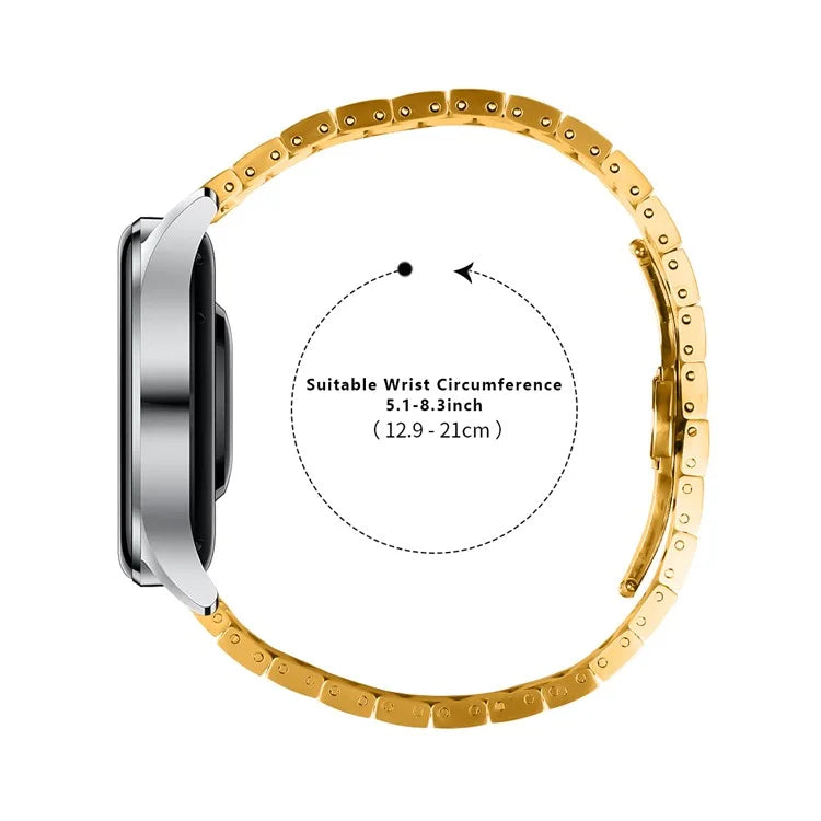 For Samsung Galaxy Watch 46mm Line Splicing Butterfly Buckle Stainless Steel Watch Strap