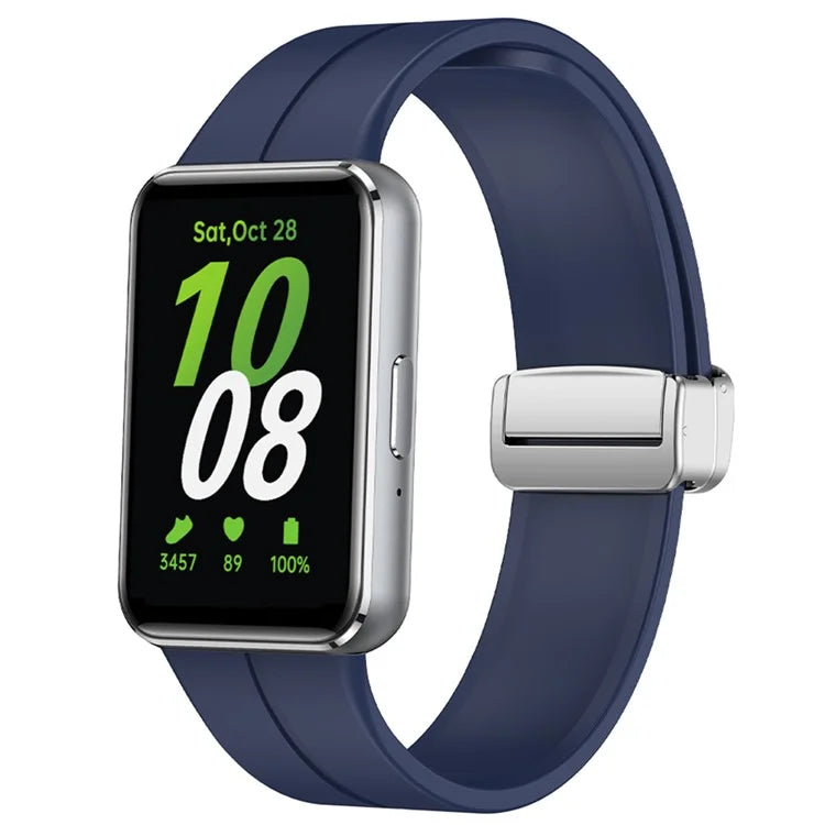 For Samsung Galaxy Fit3 Replacement Wrist Band Soft Silicone Watch Band with Magnetic Folding Buckle