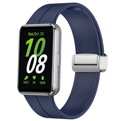 For Samsung Galaxy Fit3 Replacement Wrist Band Soft Silicone Watch Band with Magnetic Folding Buckle